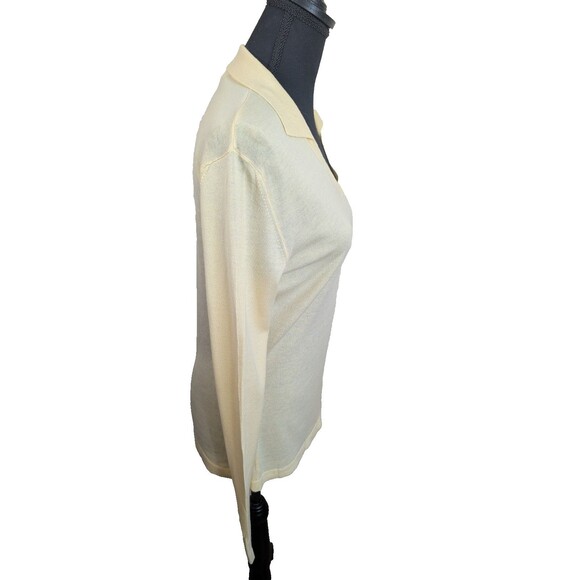 Babe Didrikson Vintage Womens Sweater 100% Cashmere Yellow Preppy Golf Medium - Picture 3 of 11
